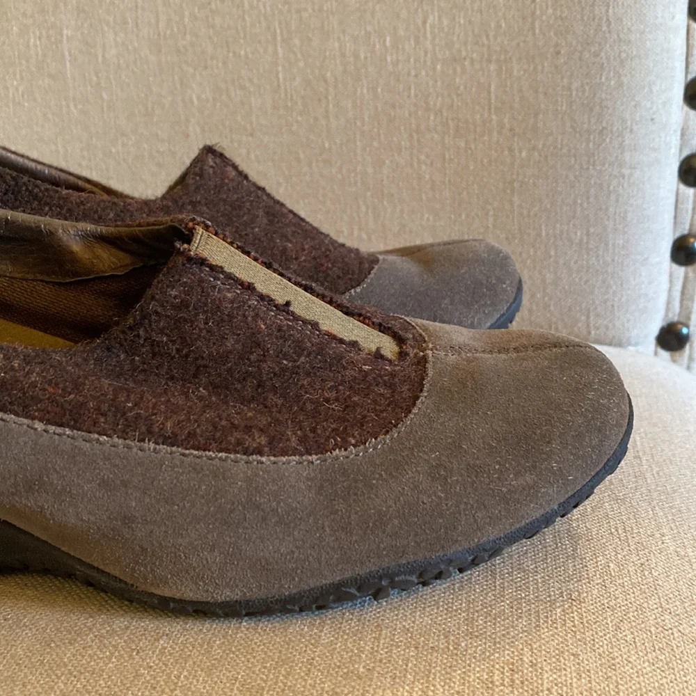 Merrell Tulip Wool Vibram Wedges Suede Grey Taupe Size 10.5